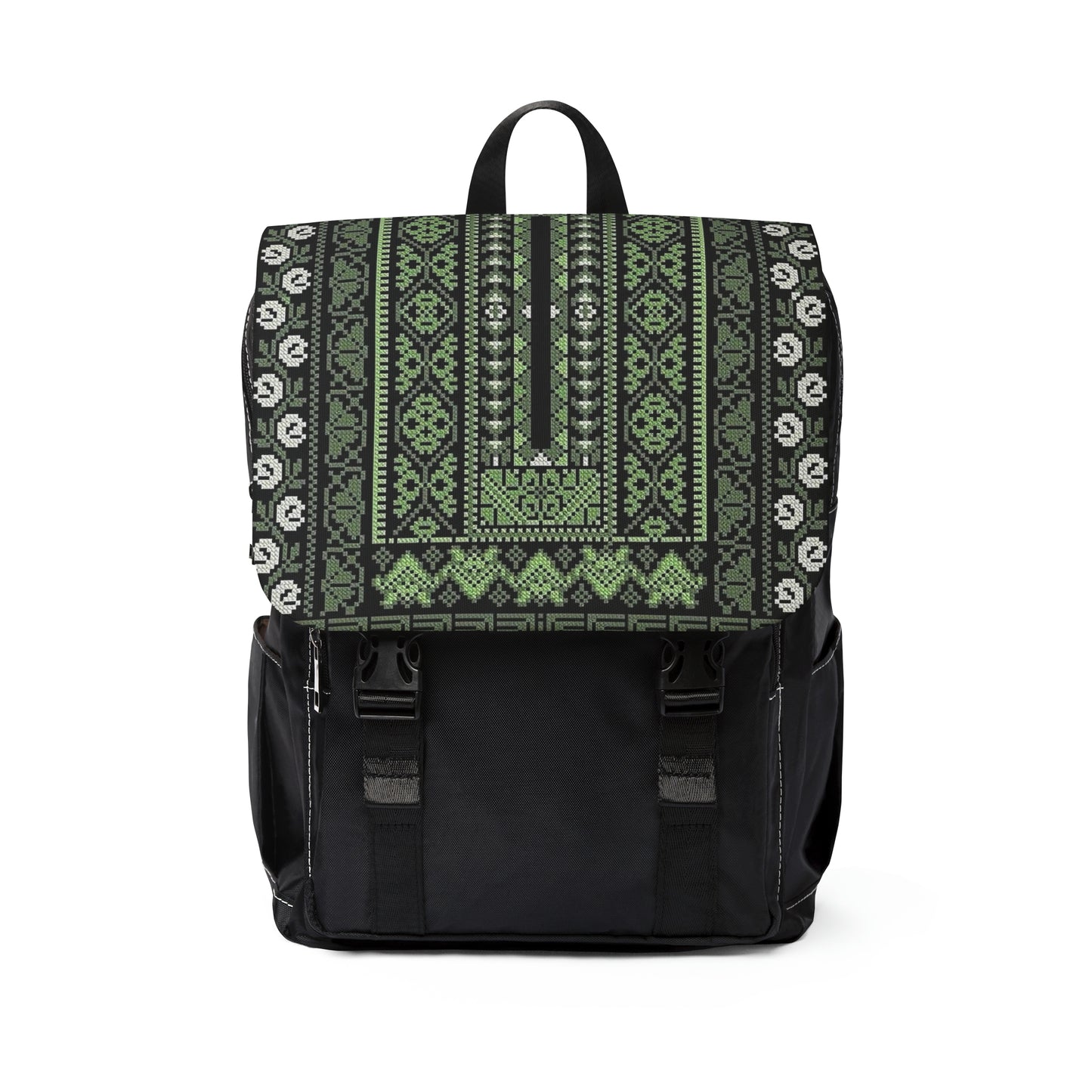 Casual Shoulder Backpack, Palestinian Tatreez print, Ethnic Bag