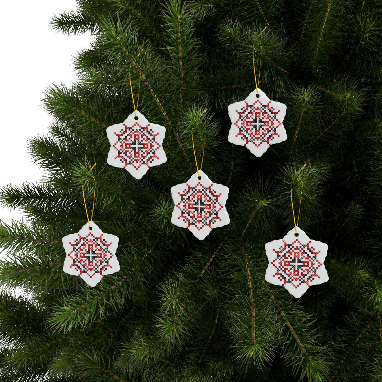 Palestinian Christmas Tree Ceramic Ornaments (1pc, 3pcs, 5pcs)