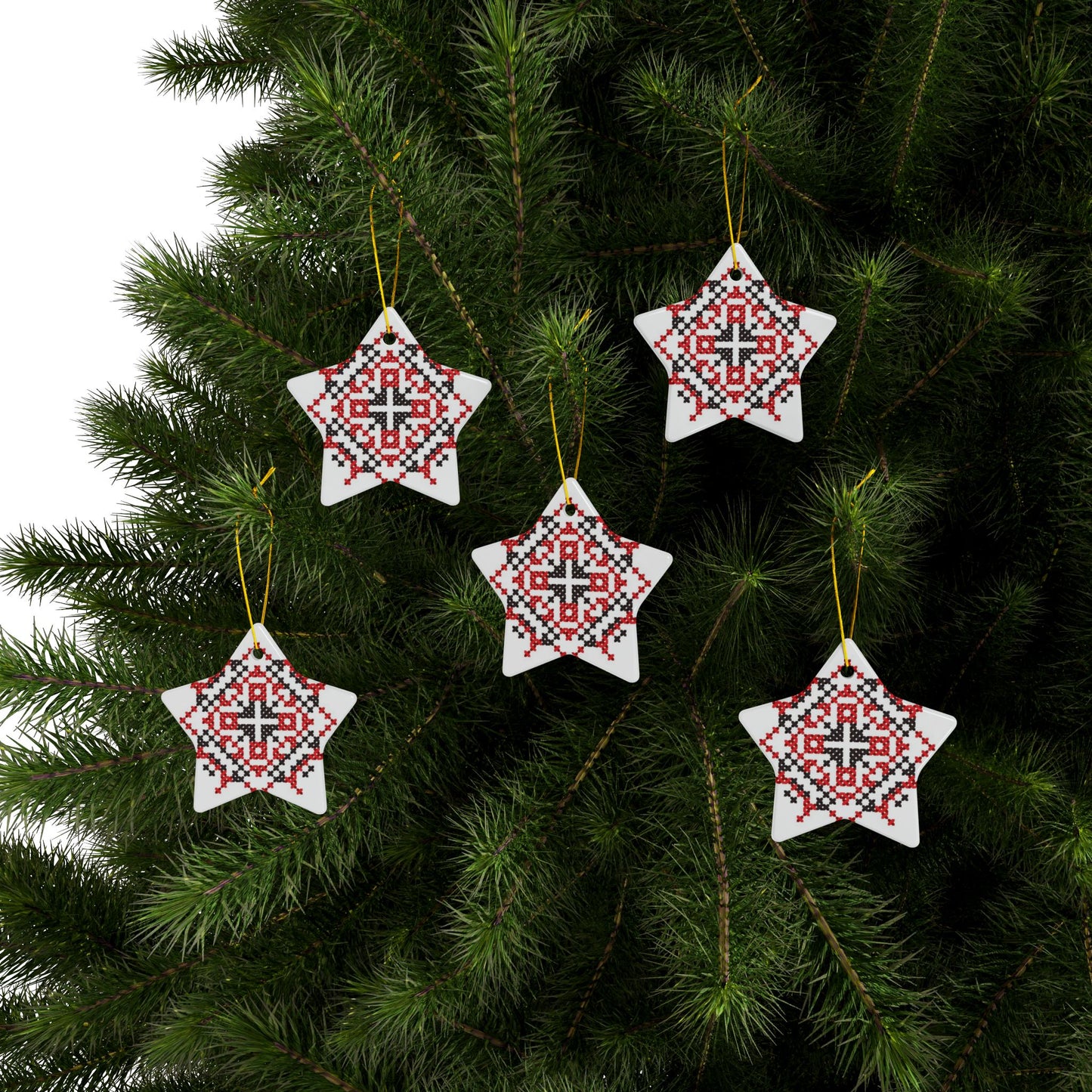 Palestinian Christmas Tree Ceramic Ornaments (1pc, 3pcs, 5pcs)