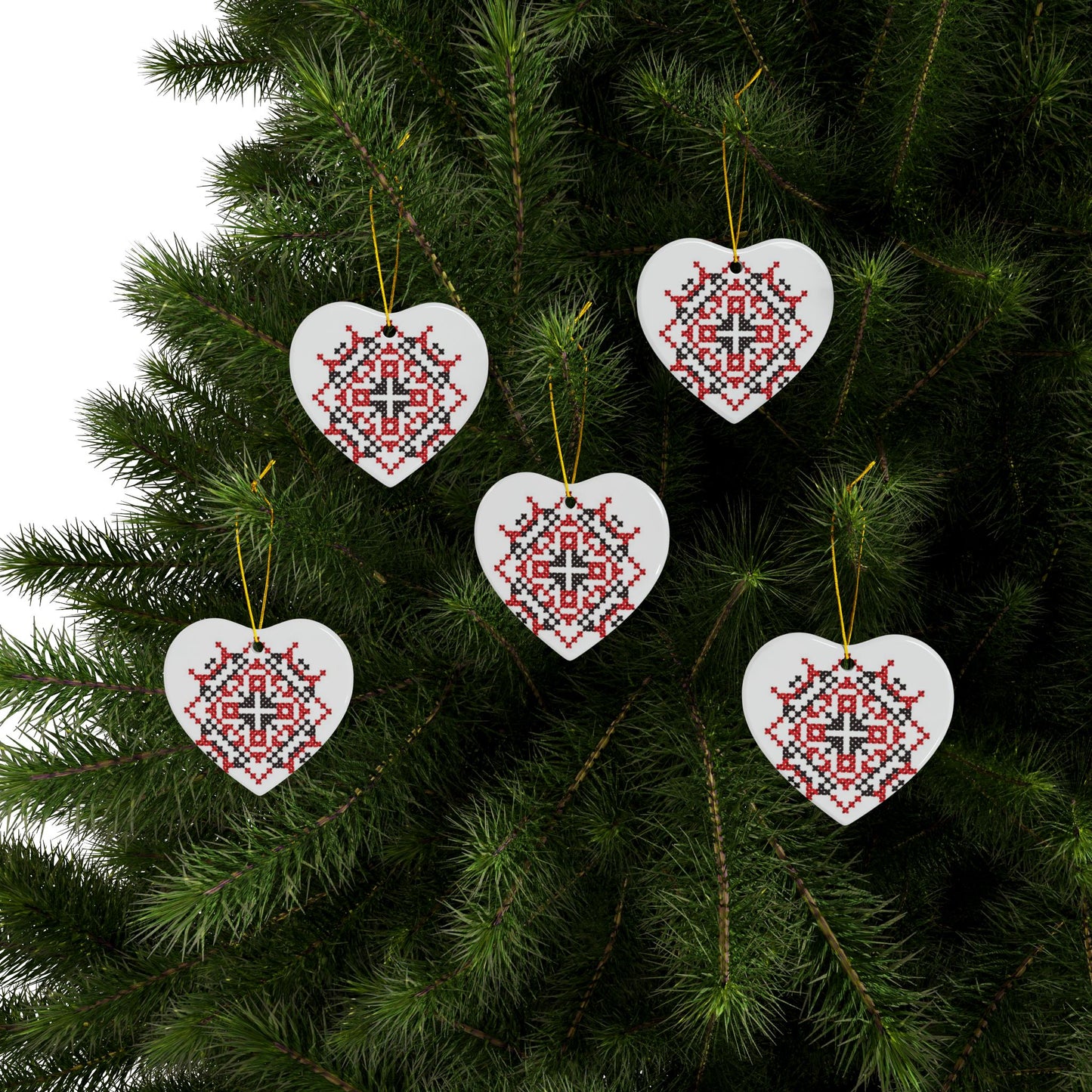 Palestinian Christmas Tree Ceramic Ornaments (1pc, 3pcs, 5pcs)