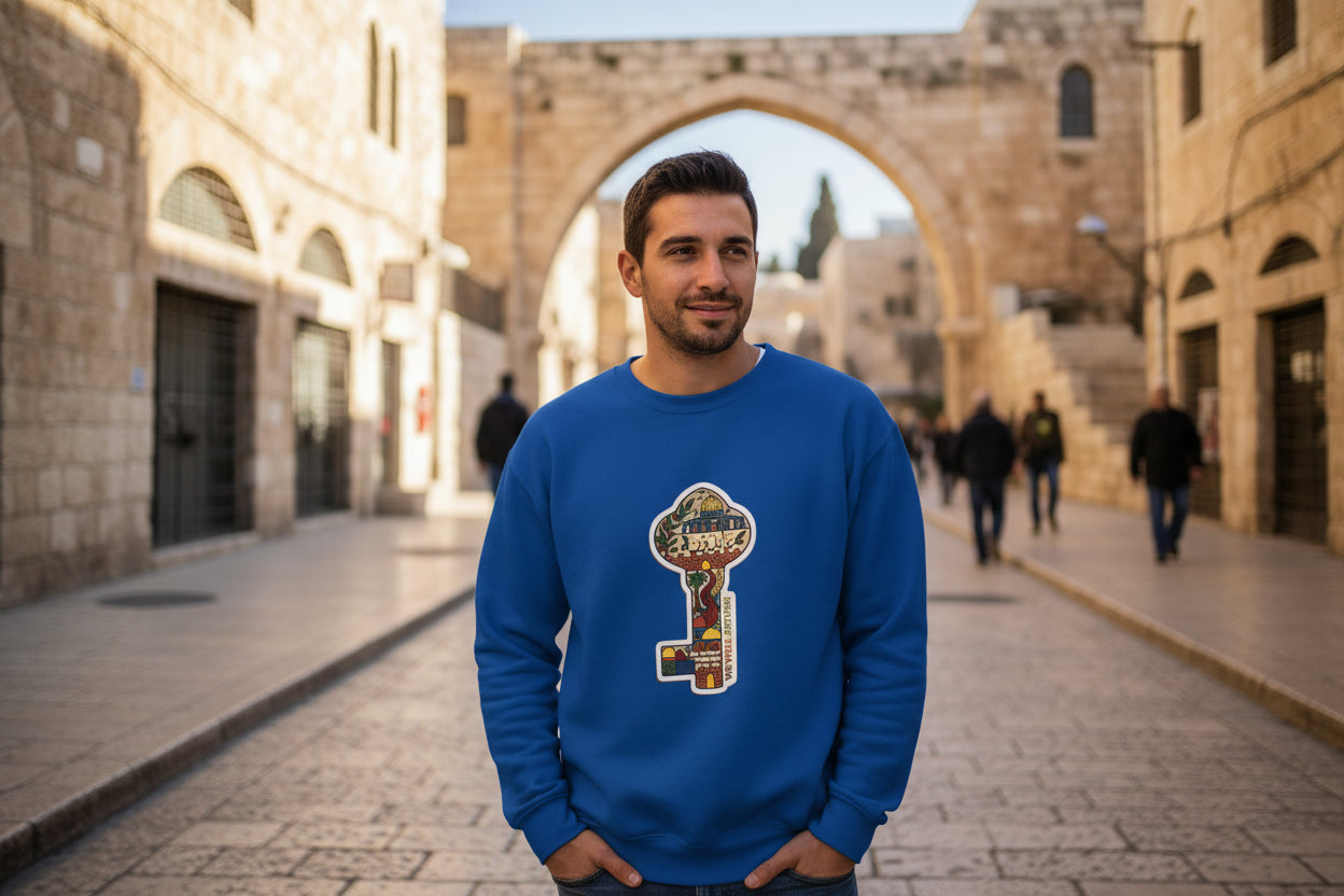 Palestinian Key Design, Unisex Heavy Blend™ Crewneck Sweatshirt