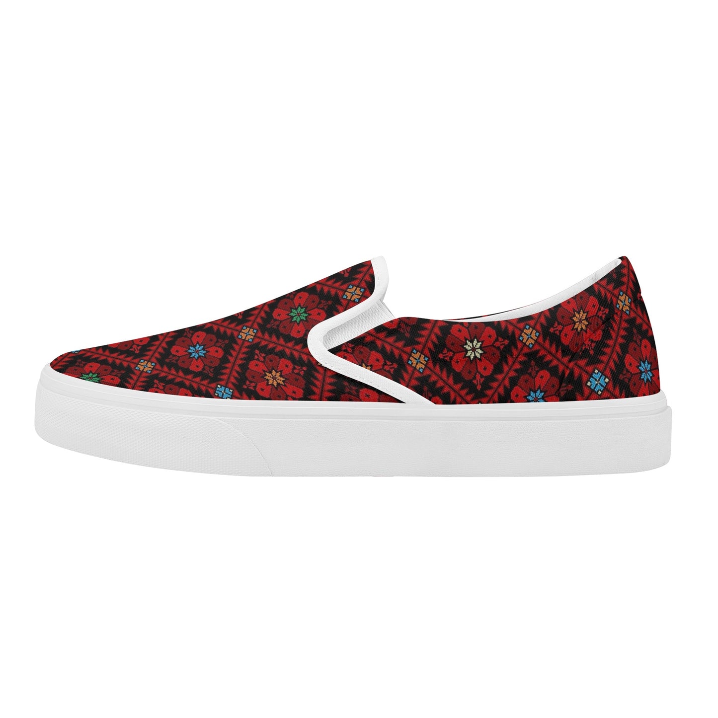 Women's Style Skate Slip On Shoes, Palestinian tatreez print shoes