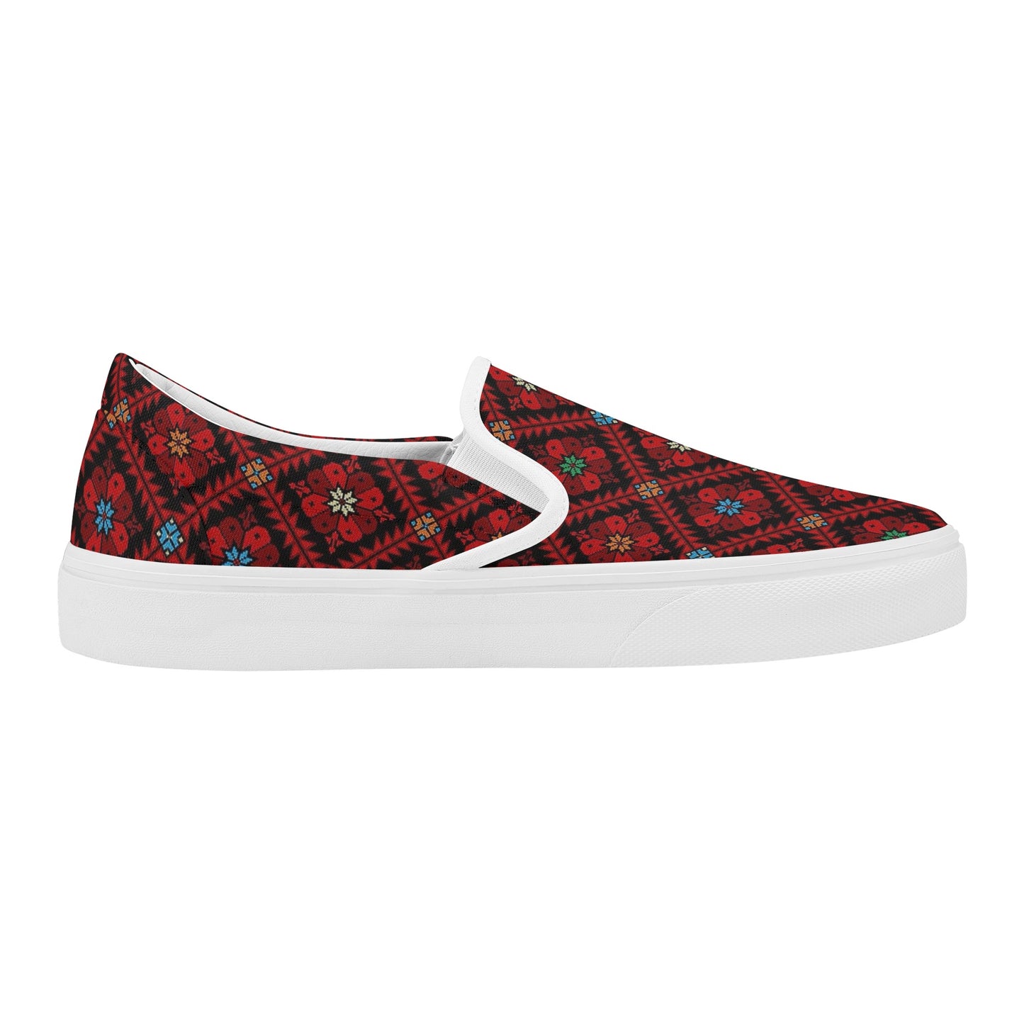 Women's Style Skate Slip On Shoes, Palestinian tatreez print shoes