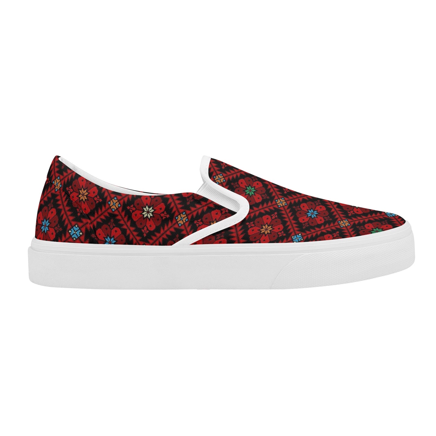 Women's Style Skate Slip On Shoes, Palestinian tatreez print shoes