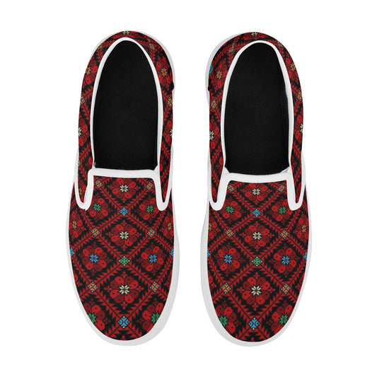 Women's Style Skate Slip On Shoes, Palestinian tatreez print shoes