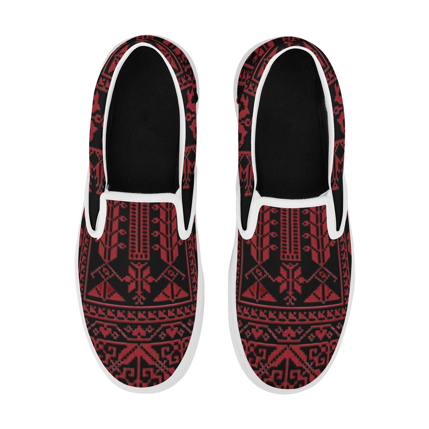 Women's Style Skate Slip On Shoes, Palestinian tatreez print shoes