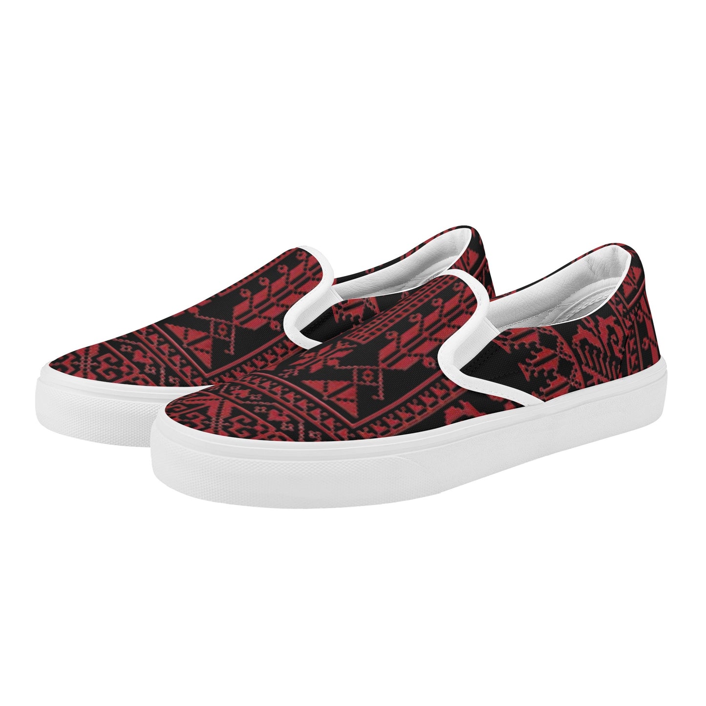 Women's Style Skate Slip On Shoes, Palestinian tatreez print shoes