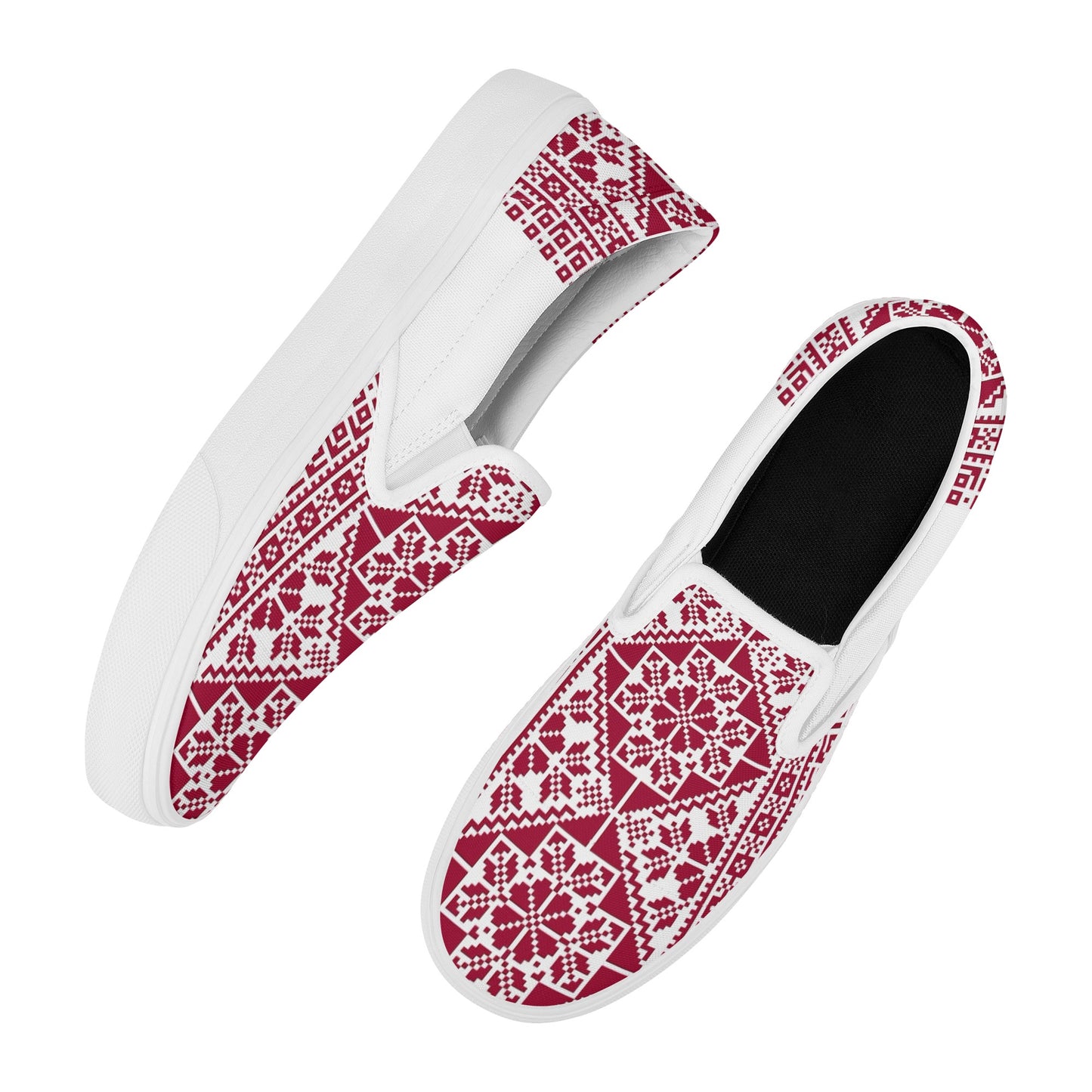 Women's Style Skate Slip On Shoes, Palestinian tatreez print shoes