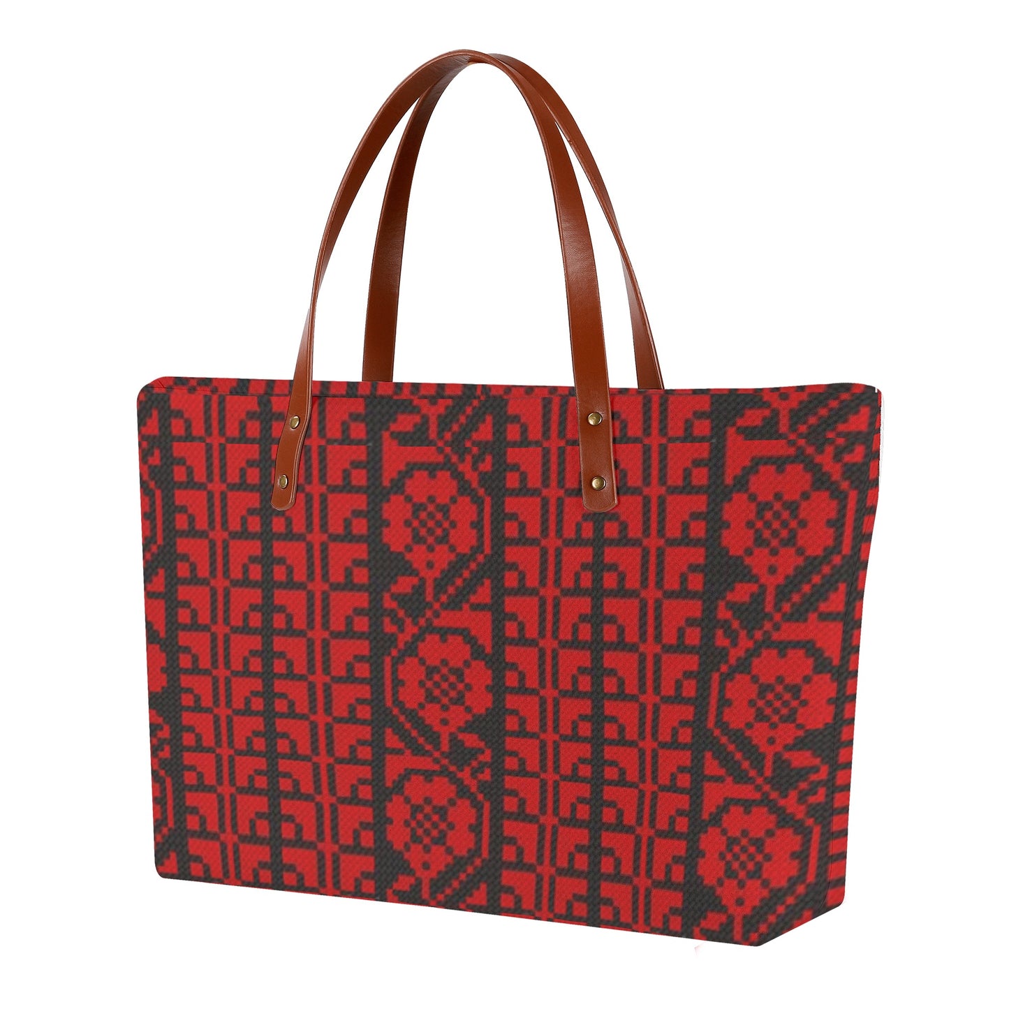 Womens Tote Bag, Palestinian tatreez print pattern, ethnic bag