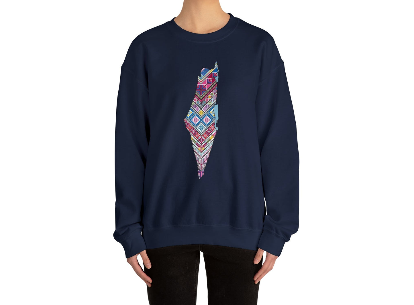 Palestinian Map Print, Unisex Heavy Blend Crewneck Sweatshirt