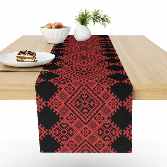 Palestinian Print Table Runner, Palestinian Home Decor, Red