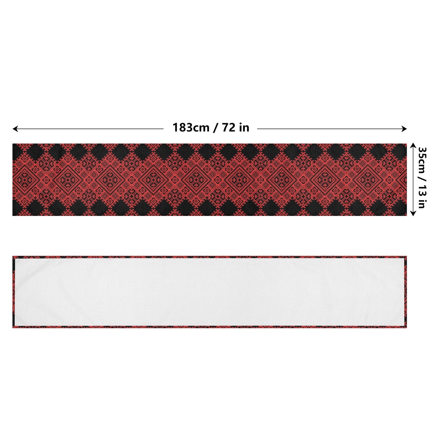 Palestinian Print Table Runner, Palestinian Home Decor, Red