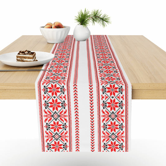 Palestinian Print Table Runner, Palestinian Home Decor, Red