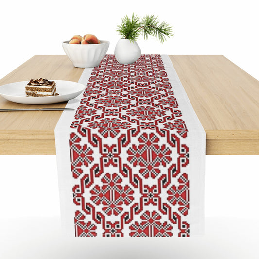 Palestinian Print Table Runner, Palestinian Home Decor, Red