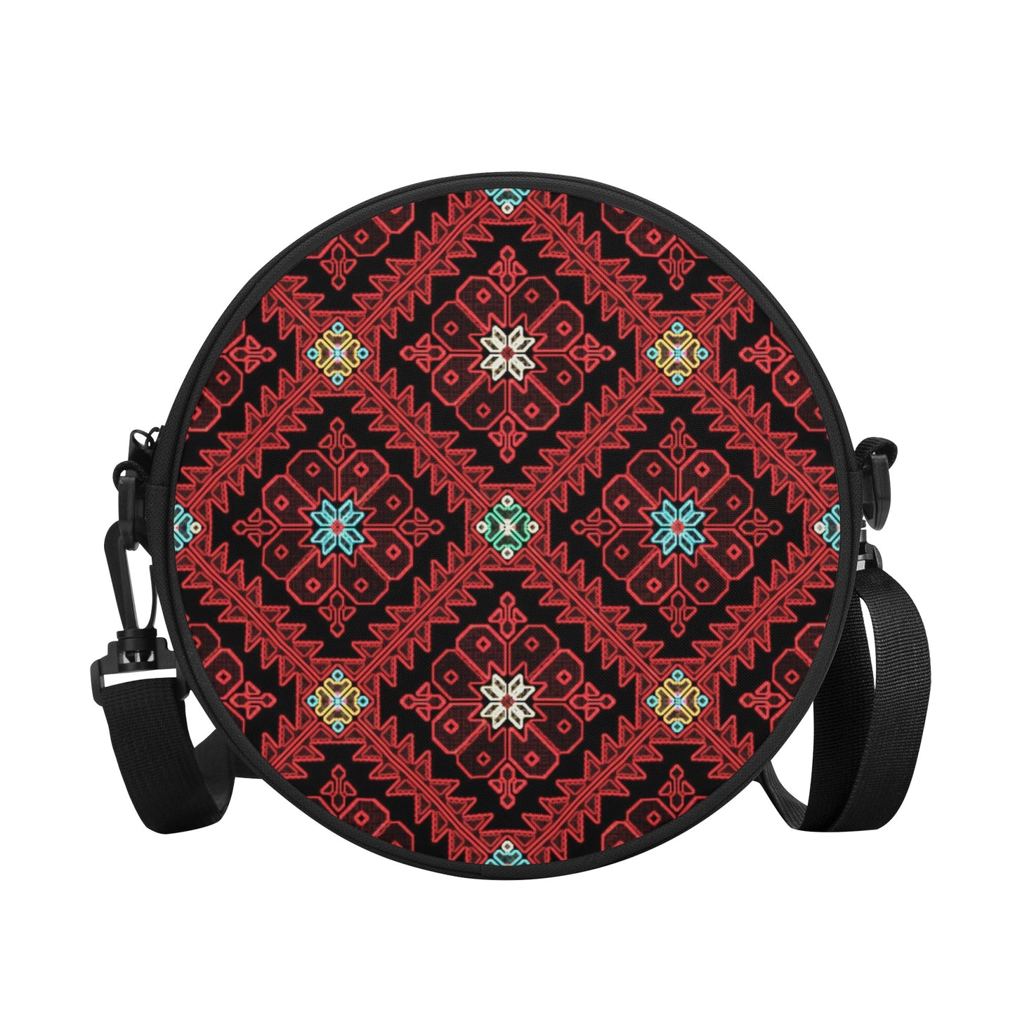 Round Satchel Bags, Palestinian Realistic print, cross stitch, pattern