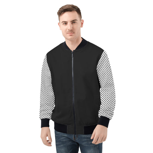 Palestinian Kuffiyeh Mens Zip Up Bomber Jacket