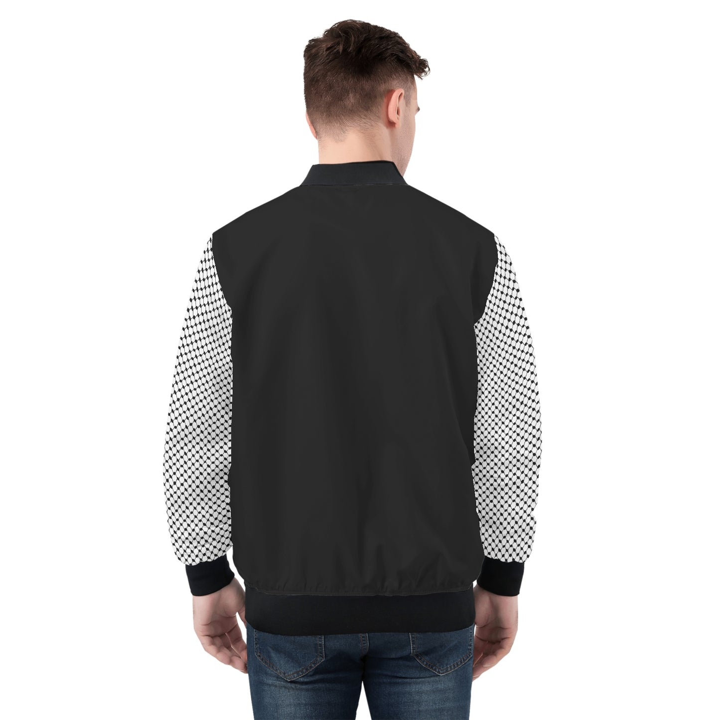 Palestinian Kuffiyeh Mens Zip Up Bomber Jacket