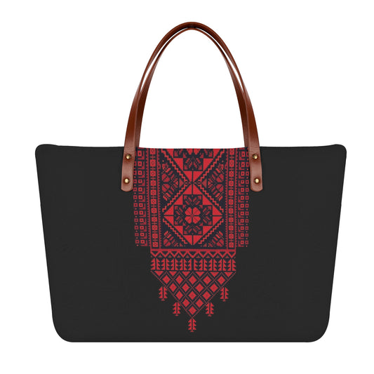 Palestinian Tatreez Print, Women's Tote Bag, Palestine Handbag, Bag, Red