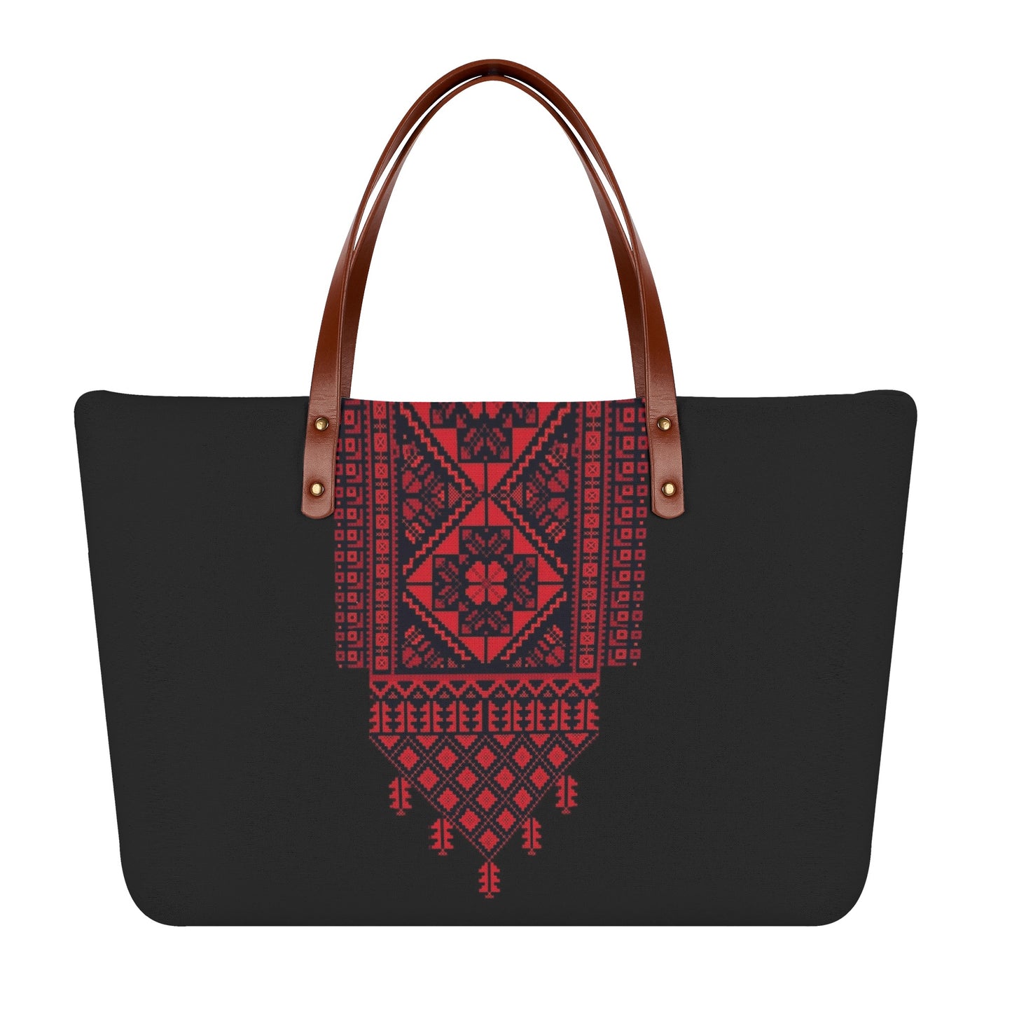 Palestinian Tatreez Print, Women's Tote Bag, Palestine Handbag, Bag, Red