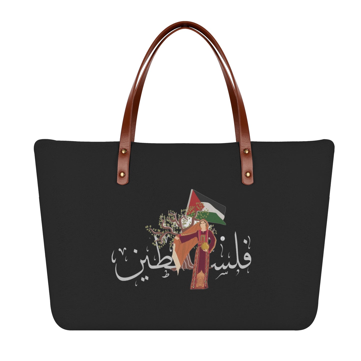 Palestinian Woman Palestinian Palestine Tote Bag, Palestine Flag, Palestine in Arabic