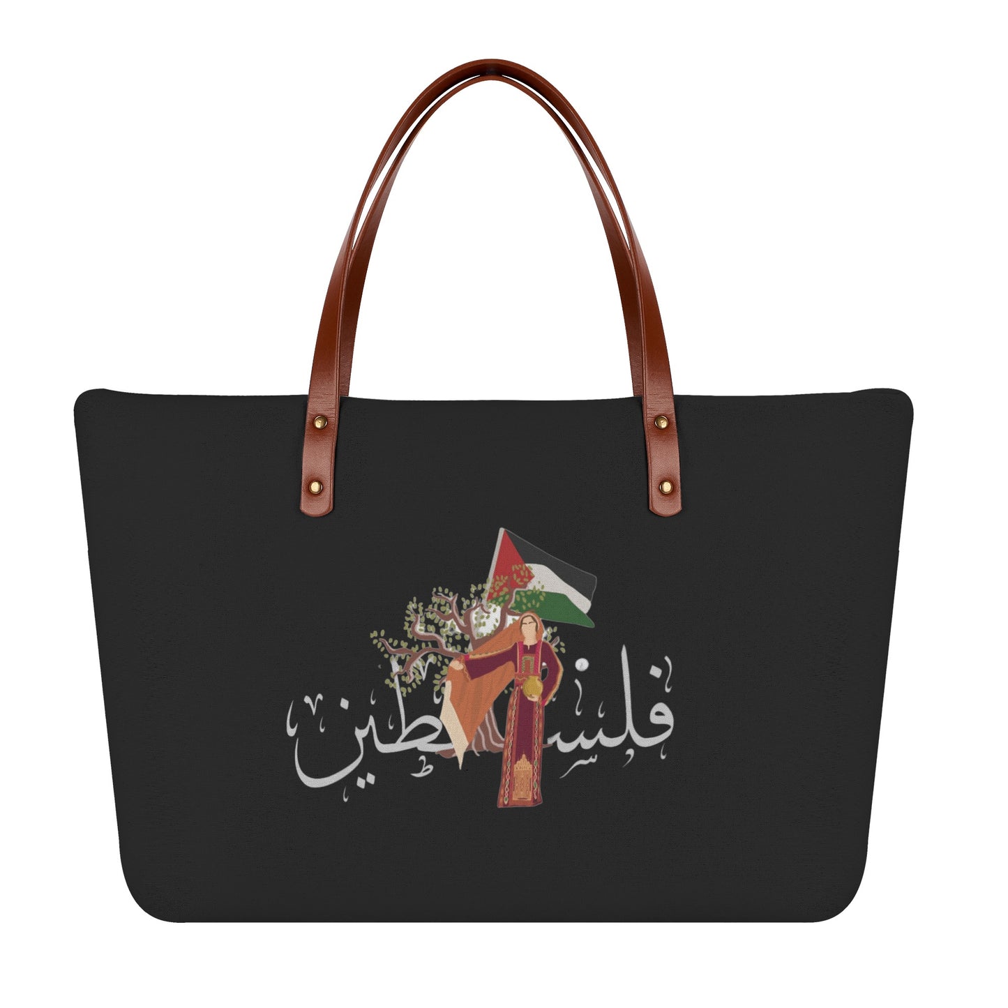 Palestinian Woman Palestinian Palestine Tote Bag, Palestine Flag, Palestine in Arabic