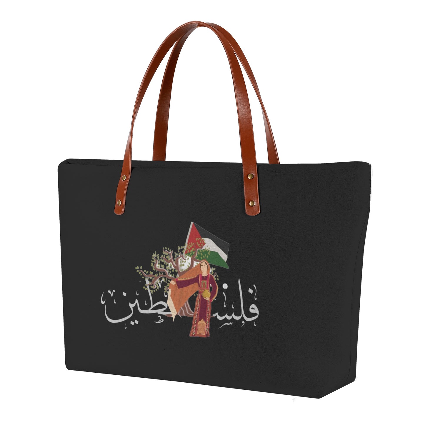 Palestinian Woman Palestinian Palestine Tote Bag, Palestine Flag, Palestine in Arabic