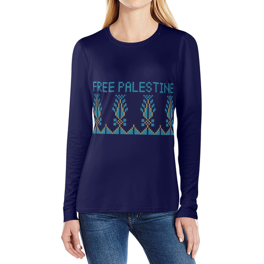 Palestine Womens Long Sleeve T Shirt Blouse