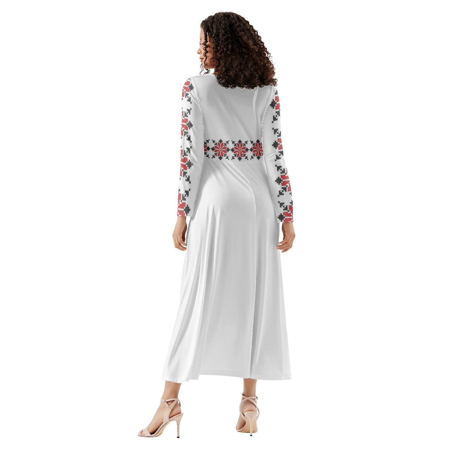 Womens Tatreez Long Sleeve Dance, Palestinian Dabke Dress, Middle East, Arabian dance