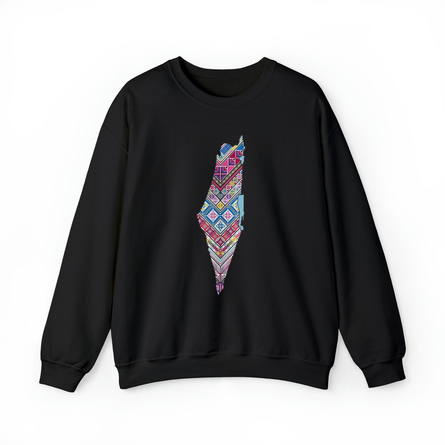 Palestinian Map Print, Unisex Heavy Blend Crewneck Sweatshirt