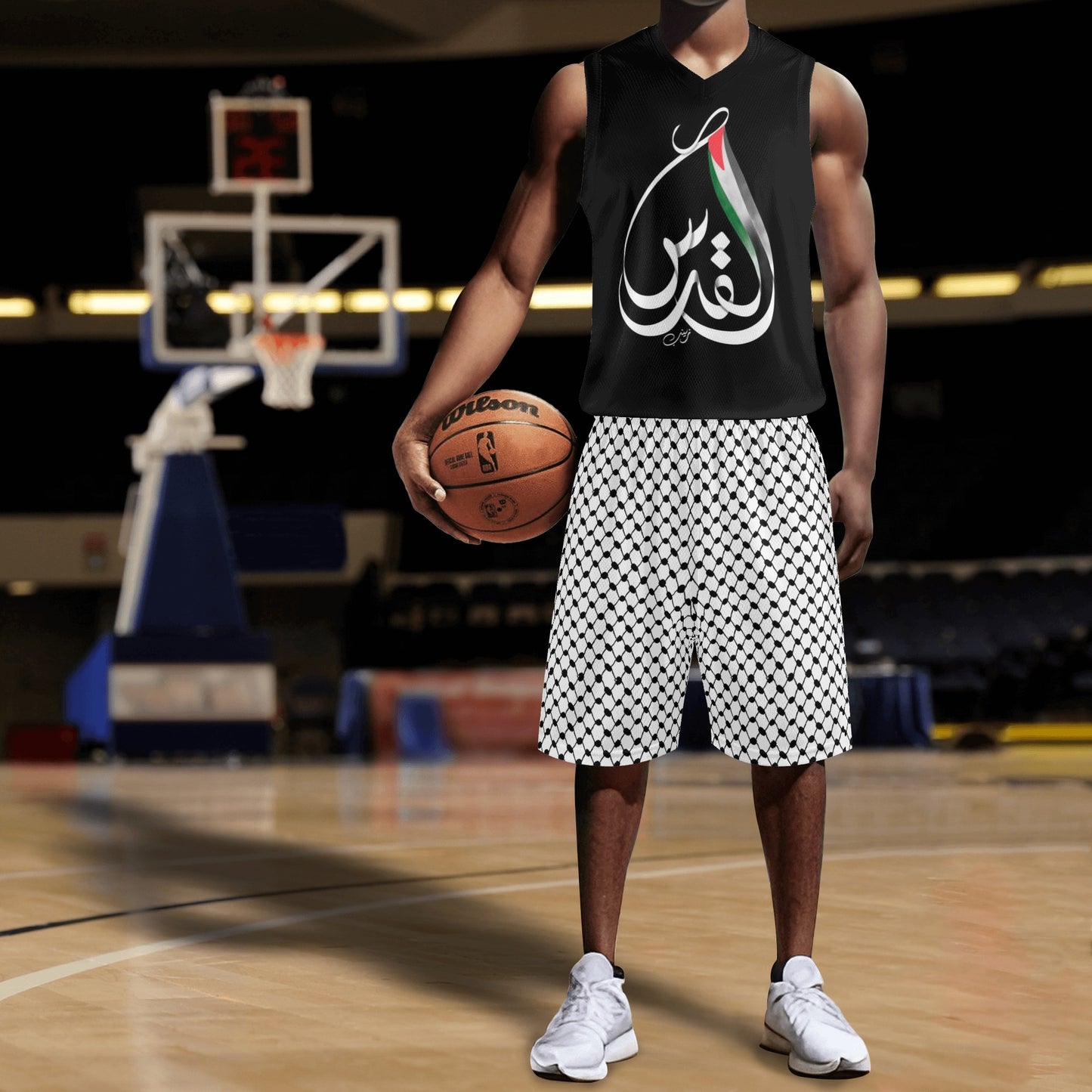 Palestinian AlQuds Adult Basketball Sports Uniform Jersey & Shorts