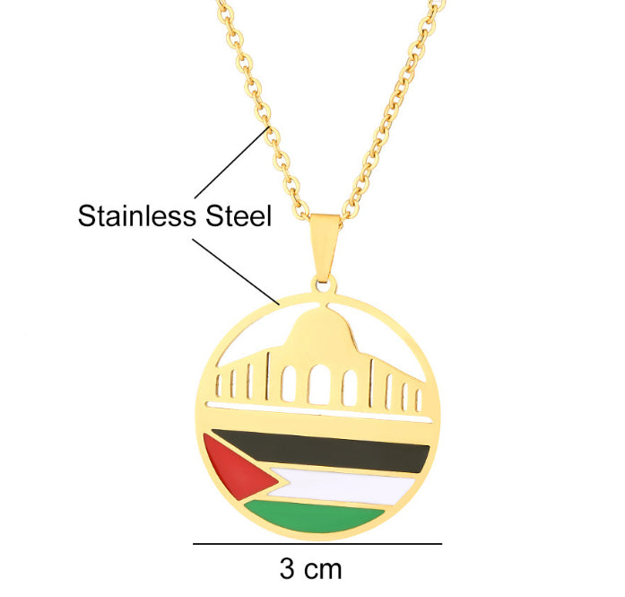 Palestinian Jerusalem Dome of the Rock Palestinian Flag Necklace