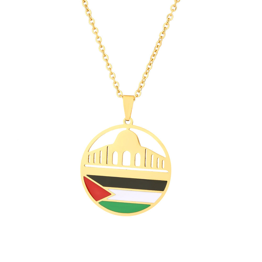 Palestinian Jerusalem Dome of the Rock Palestinian Flag Necklace