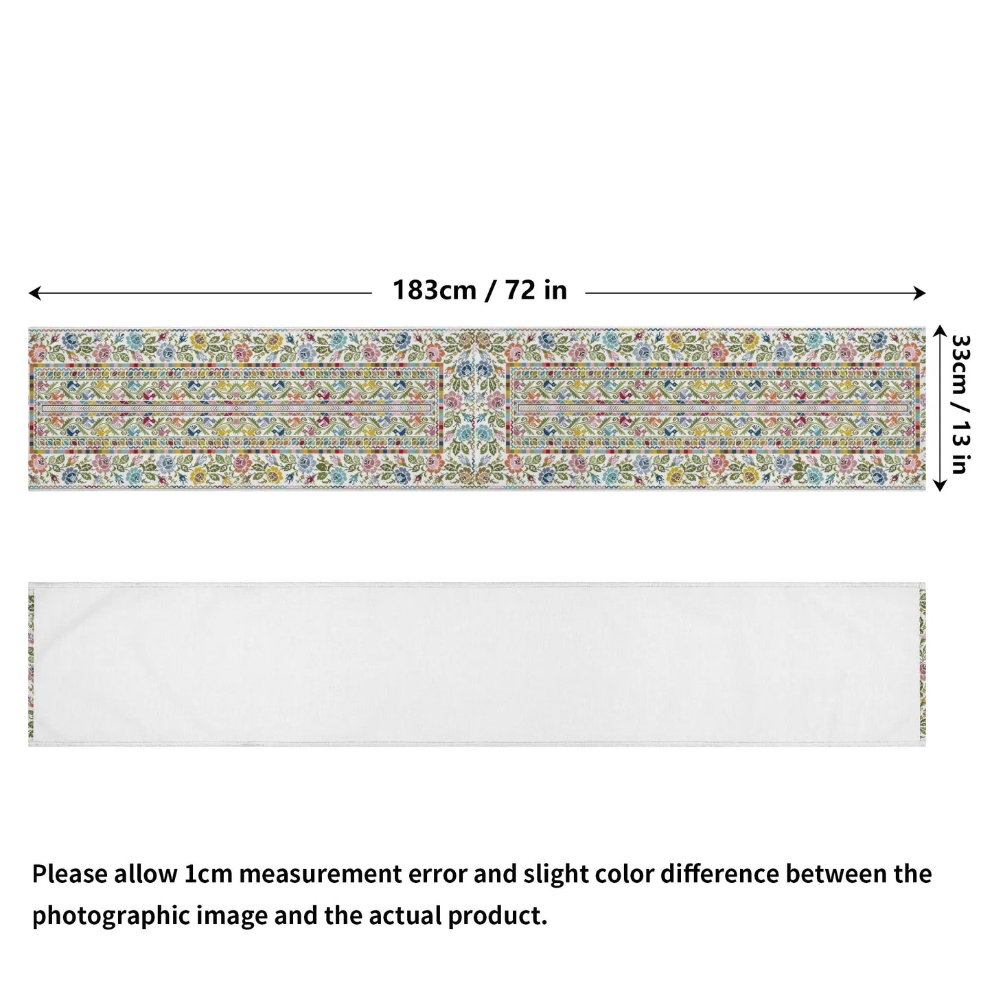 Palestinian Floral Menjal Tatreez Print Table Runner