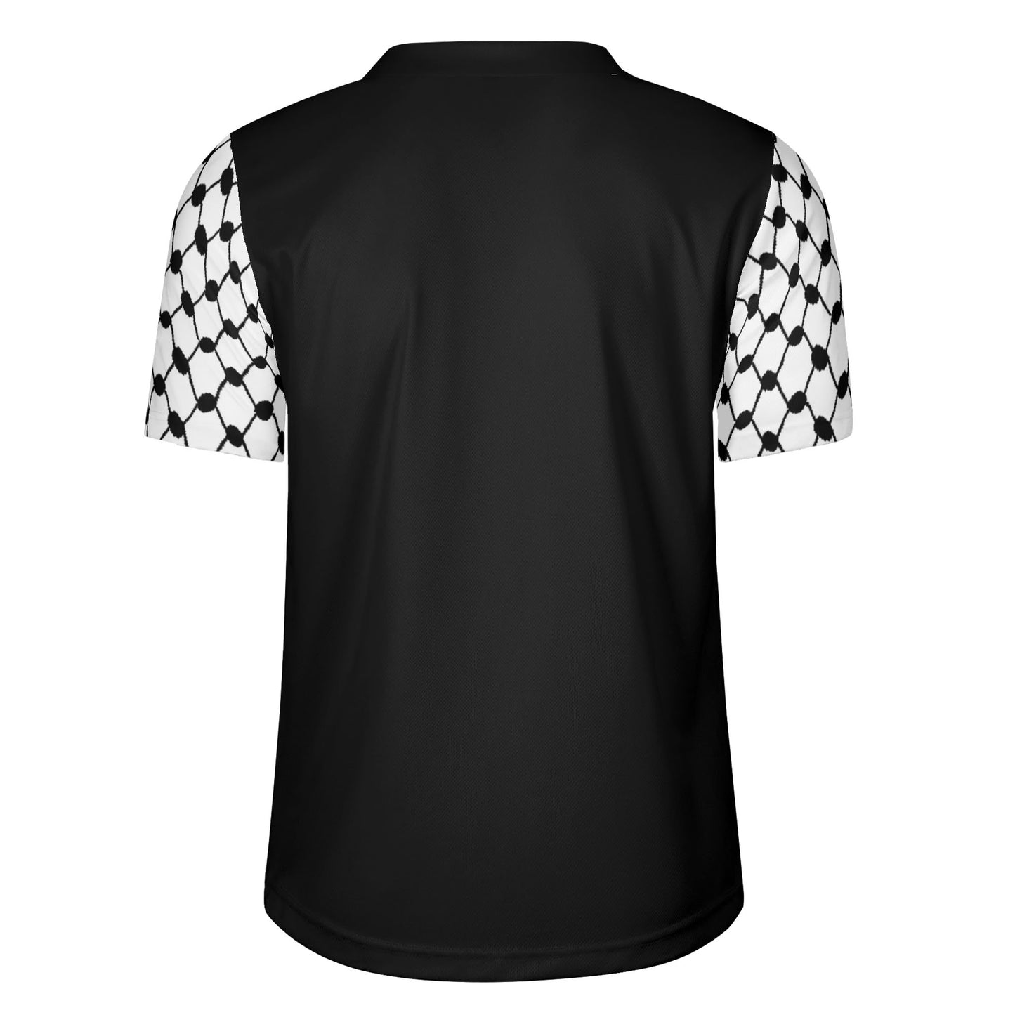 Palestinian Keffiyeh Sleeves Mens All Over Print Football Rugby Jersey, Black