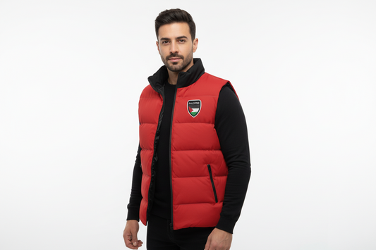 Palestine Unisex Lightweight All Over Printing Stand Collar Zip Up Puffer Vest