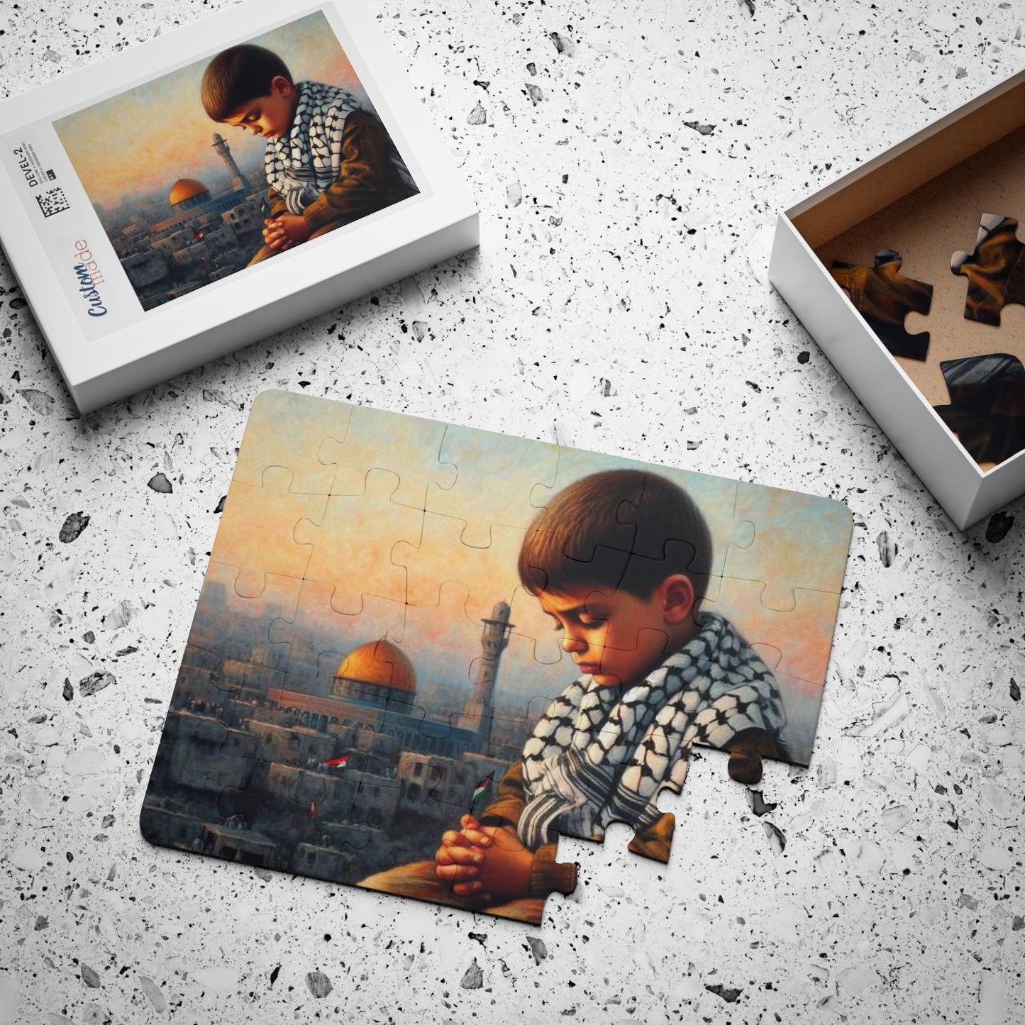 Boy Praying in Jerusalem Kids' Puzzle, 30-Piece, Dome of the Rock Mosque