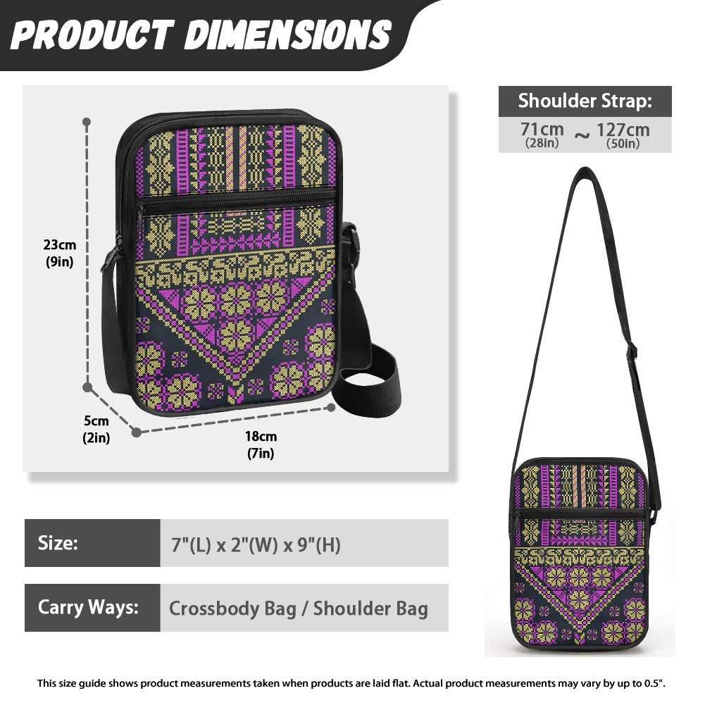 Palestinian Tatreez Print Messenger Bag