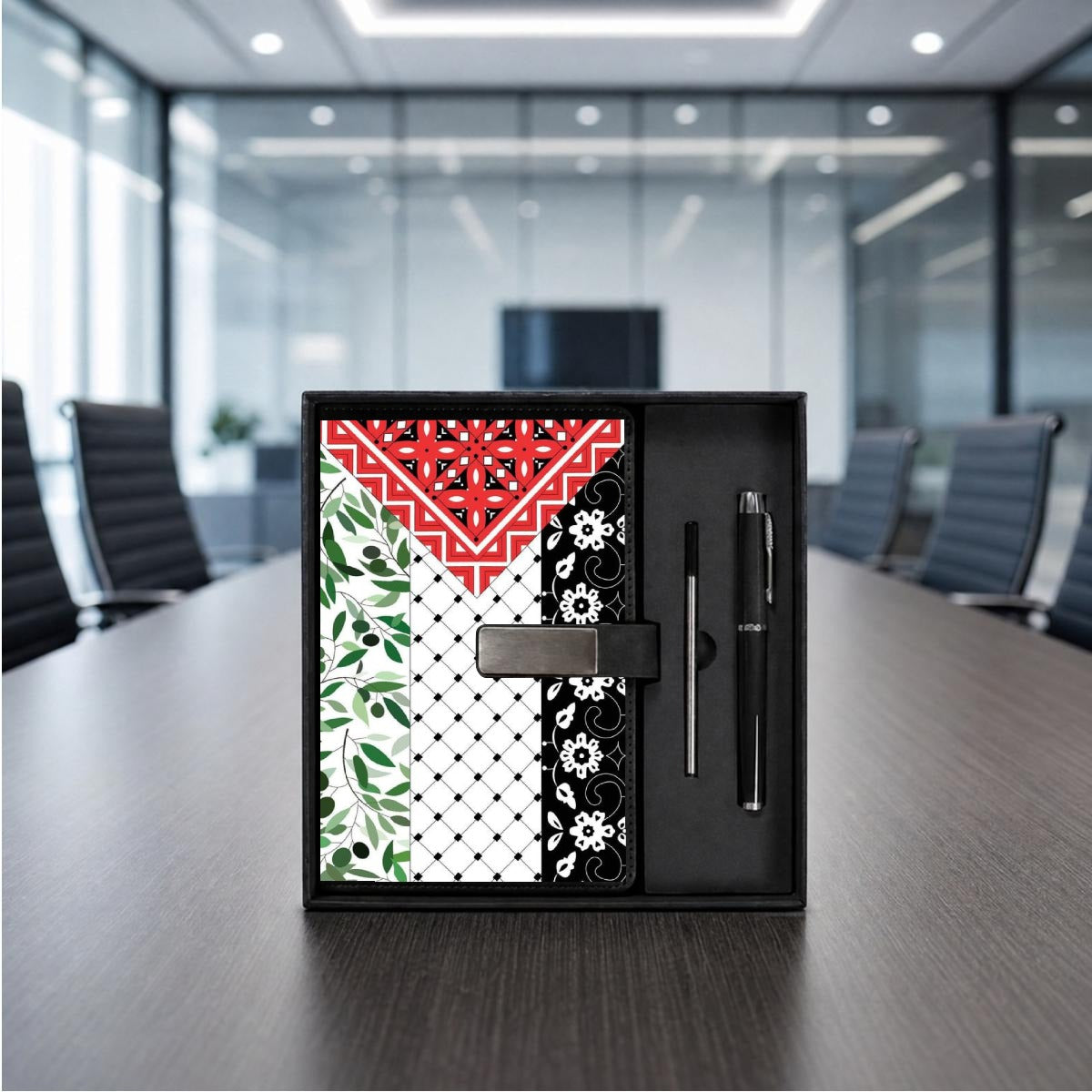 Palestine Flag Notebook Gift Set with Metal Pen