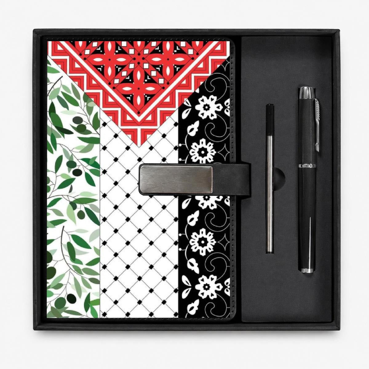 Palestine Flag Notebook Gift Set with Metal Pen