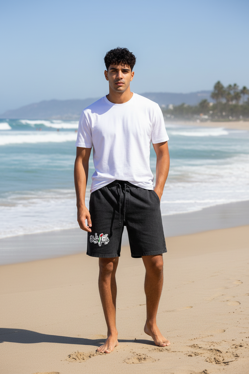 Palestinian Men’s Vintage Wash Drawstring Shorts|350GSM DTF