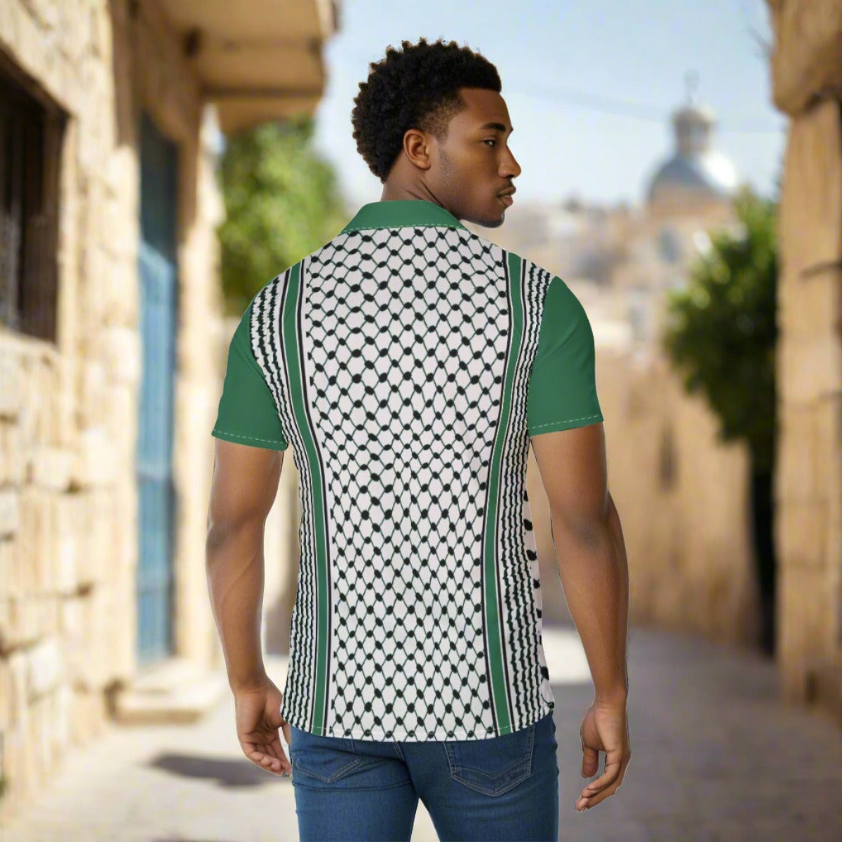 Reinvented Palestinian Kuffiyeh Print Men's Shirt