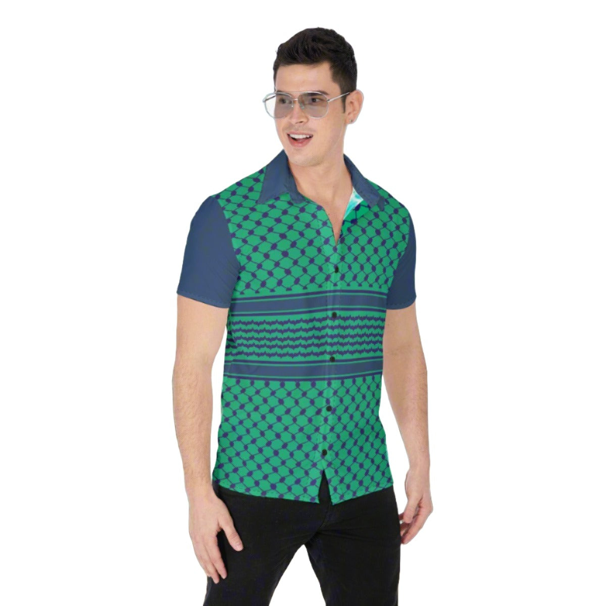 Reinvented Palestinian Kuffiyeh Print Men's Shirt