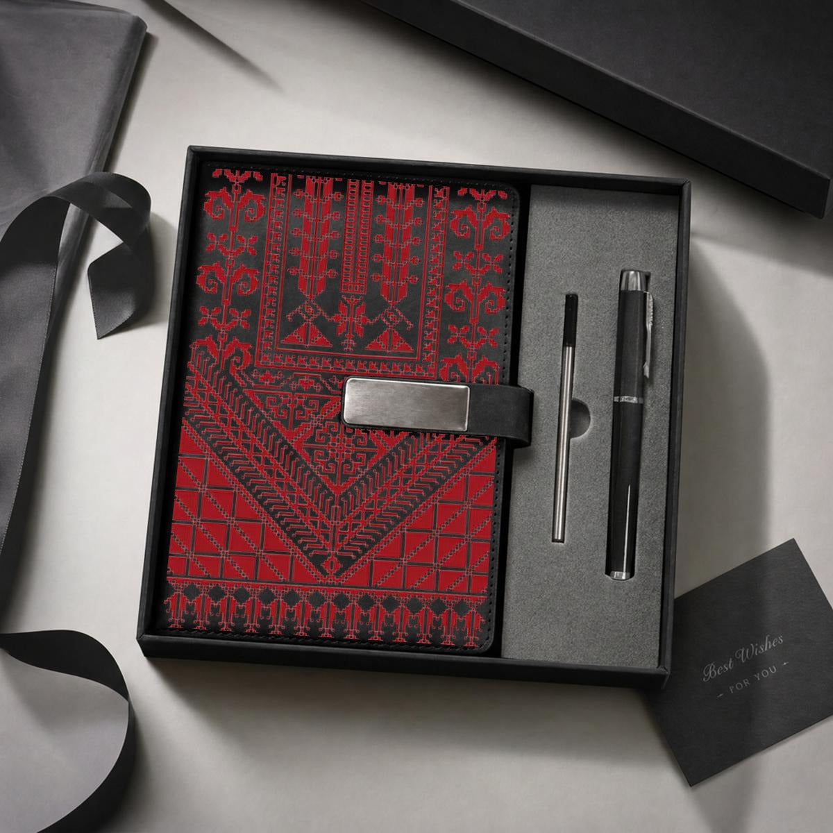 Tatreez Notebook Gift Set with Metal Pen