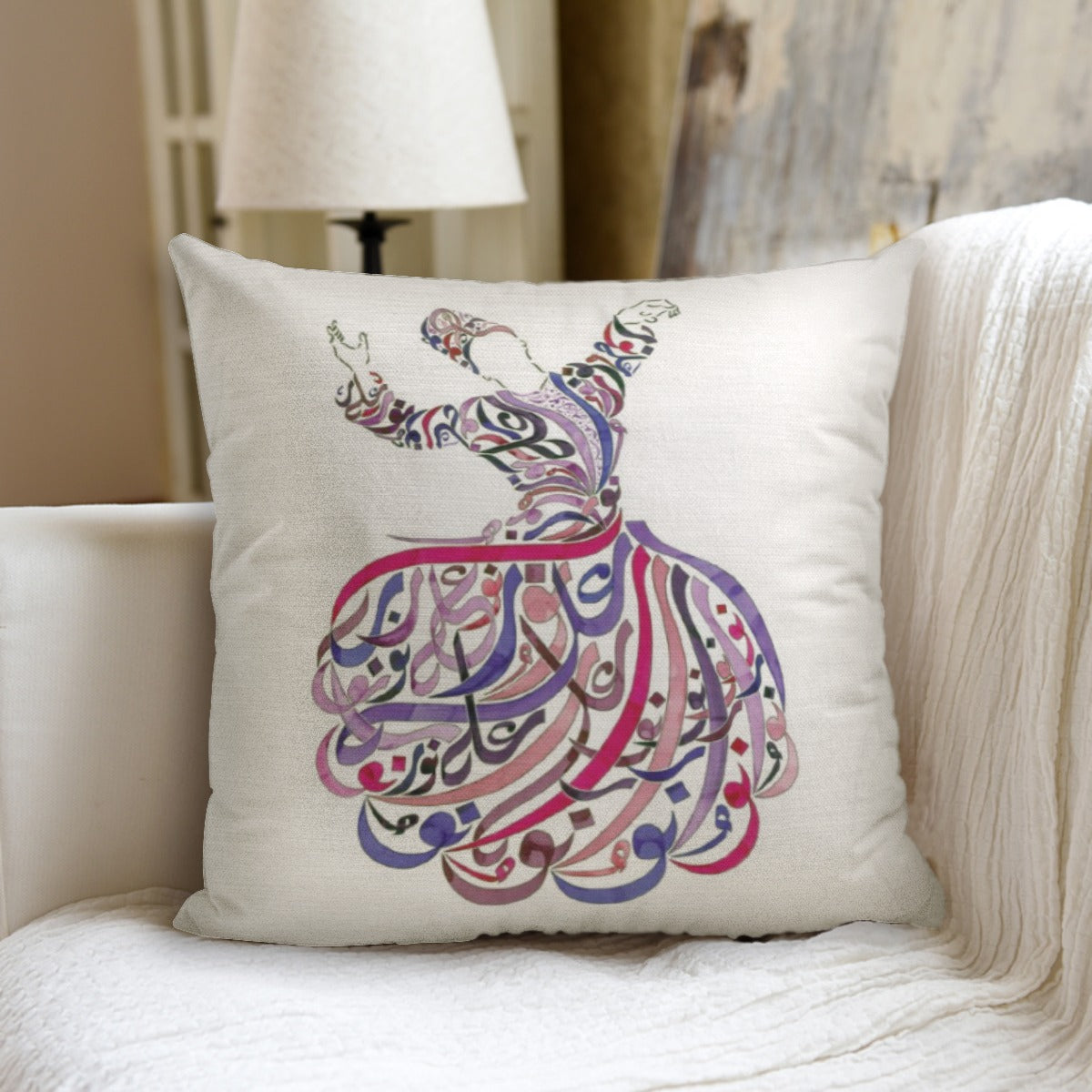 The Whirling Dervish Print couch pillow with pillow Inserts