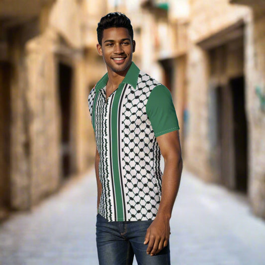 Reinvented Palestinian Kuffiyeh Print Men's Shirt