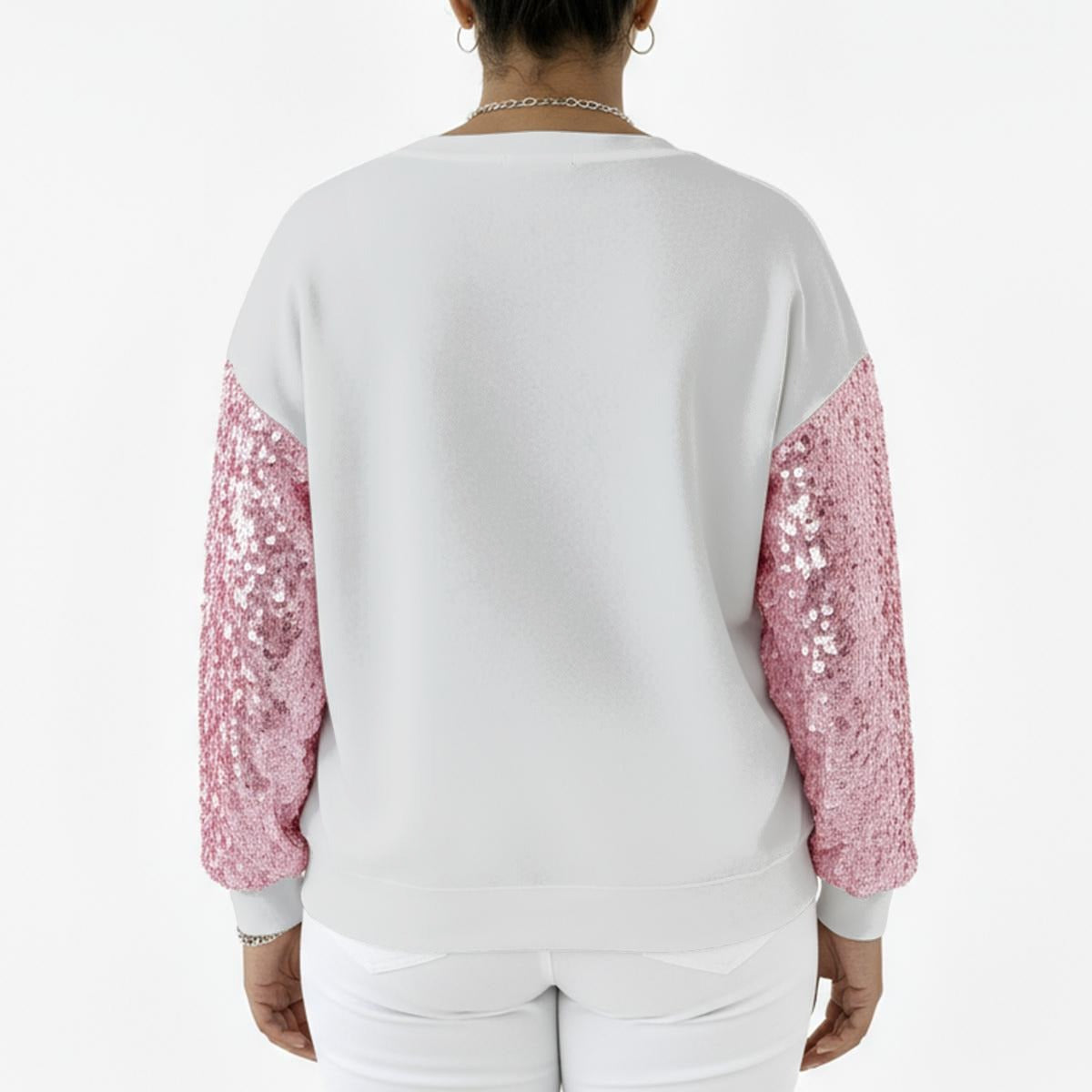 Palestine Flowered Map Sequin Women's Sleeve Sweatshirt