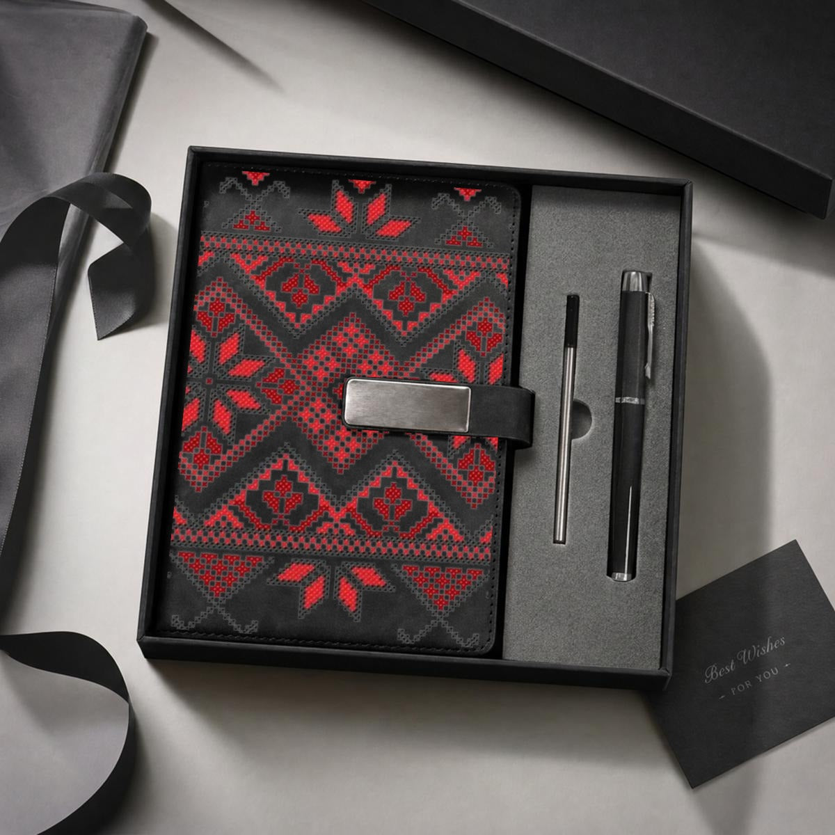 Tatreez Notebook Gift Set with Metal Pen