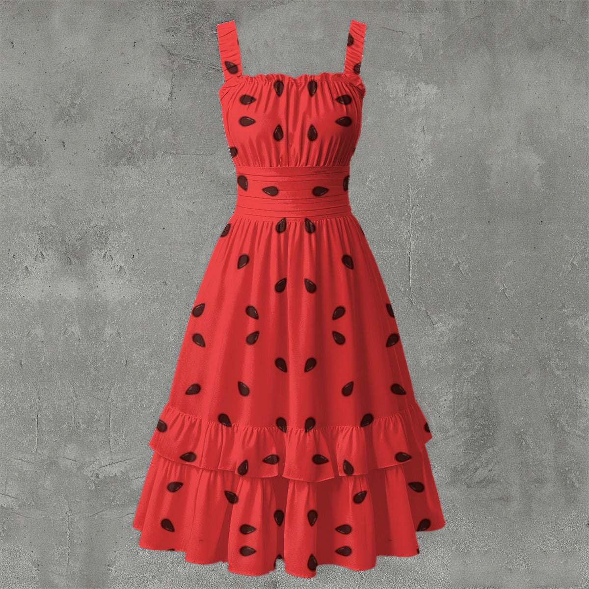 Watermelon Solidarity All-Over Print Women‘s Ruffle Hem Dress