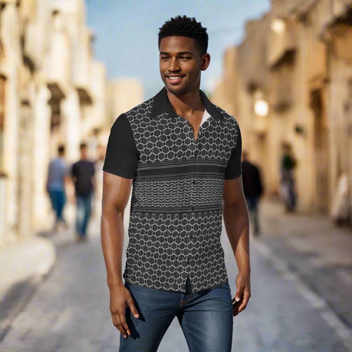 Reinvented Men Kuffiyeh Print Shirt Men's Shirt