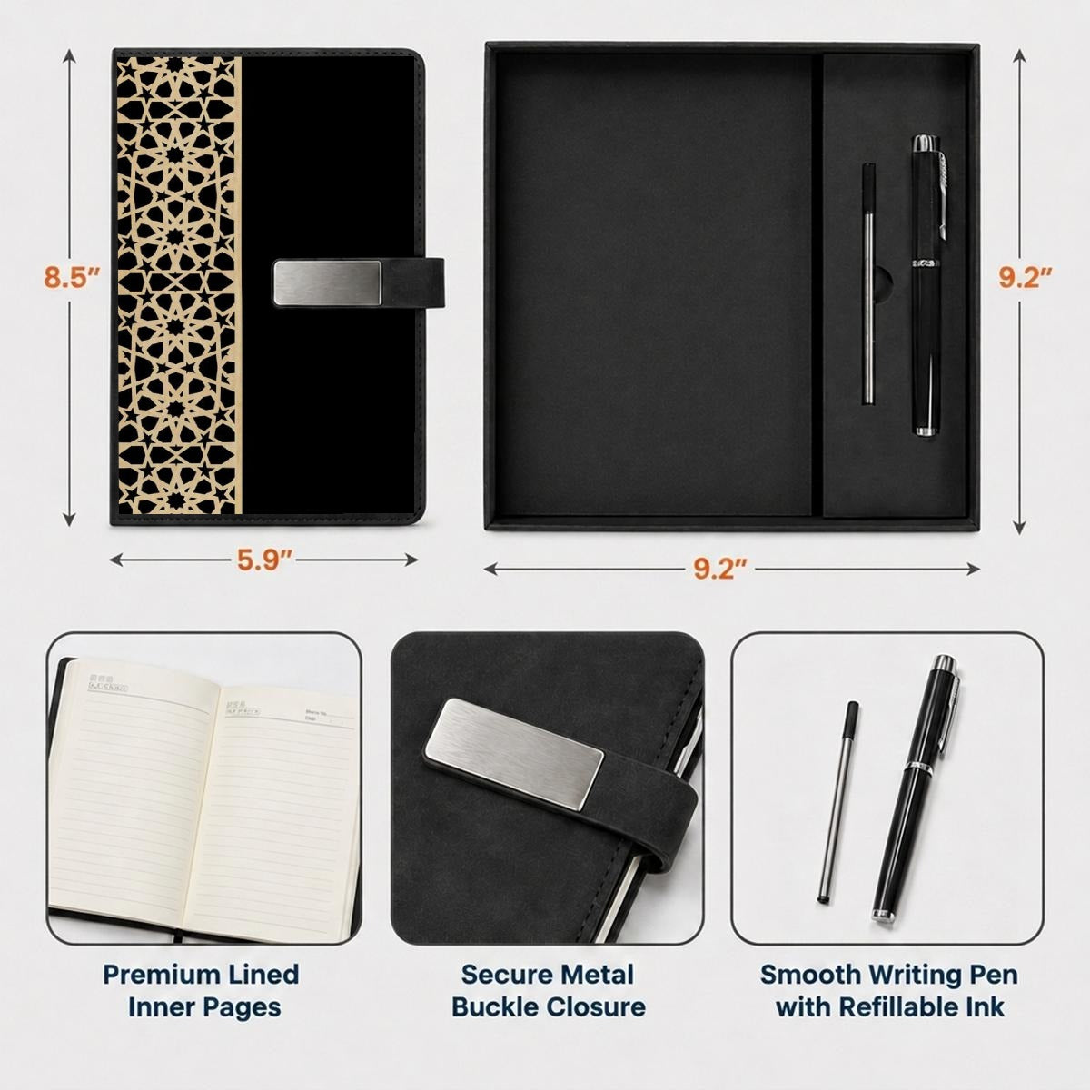 Arabian Notebook Gift Set with Metal Pen